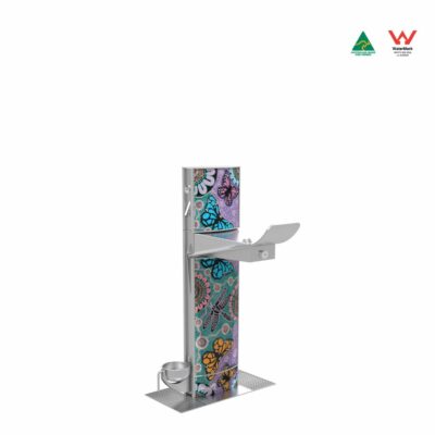 Aquafil FlexiFountain 1200BF Drinking Fountain and Bottle Refilling Stations with Butterflies Aboriginal Artwork Template
