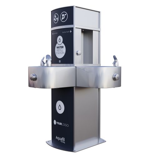 Aquafil Pulse Junior 1200BFFF Tri Drinking Fountain and Bottle Refill Station Left Side View
