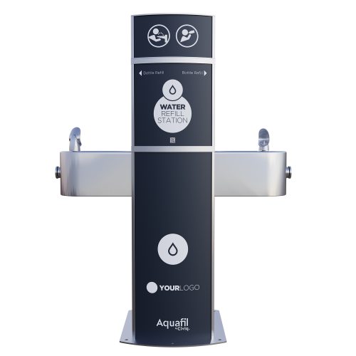 Aquafil Pulse Junior 1200BFFF Tri Drinking Fountain and Bottle Refill Station Back View