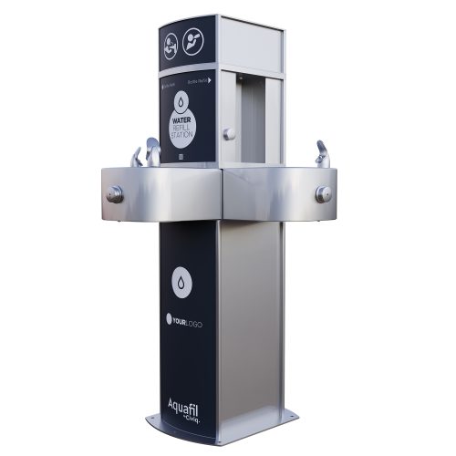 Aquafil Pulse Senior 1400BFFF Tri Drinking Fountain and Bottle Refill Station Left Side View