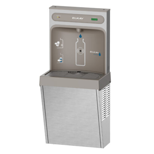 Elkay EZH2O Surface Mount Drinking Water Stations with hands free sensor activation feature in Left Side View