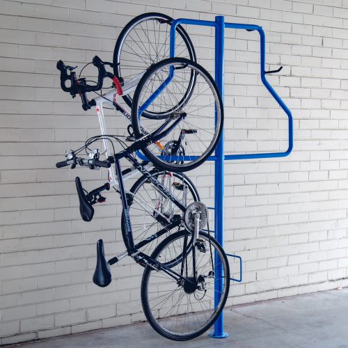 Cycla 2 up Vertical Stand Bike Rack in Blue Finish