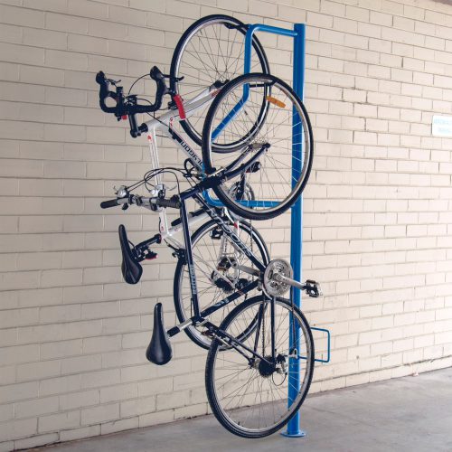 Cycla 2 Up Vertical Stand Single Sided Bike Rack in Blue Finish