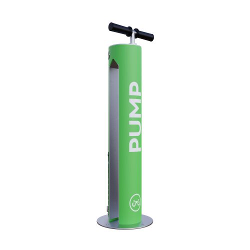 Cycla Bike Air Pump 4 in right angle and in green finish