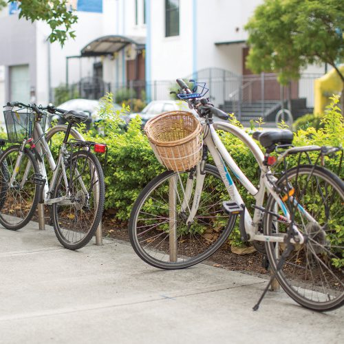 Cycla Hoop Standard Bike Rack installed in outdoor