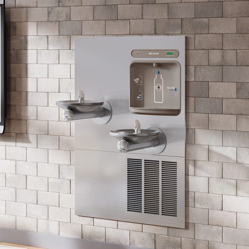 Elkay SwirlFlo Bi-level Drinking Fountain and Bottle Refill Station with hands free sensor activated feature
