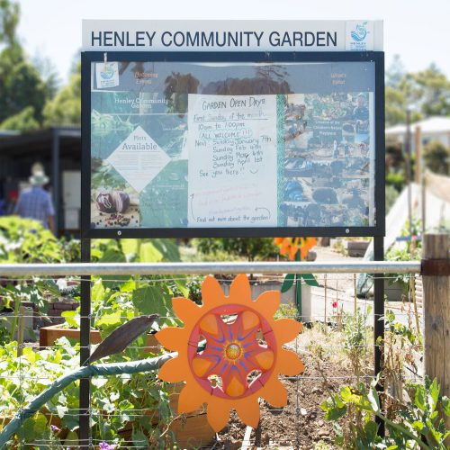 Henley Community Garden FlexiDisplay TuffLok Freestanding Notice Board with Header Panel