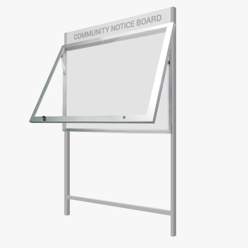 FlexiDisplay TuffLok Freestanding Notice Board with Header Panel