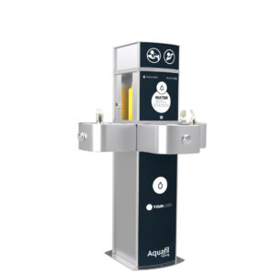 Aquafil Pulse Senior 1400BFFF Triple Drinking Fountains and Water Bottle Refilling Station in Basix Template