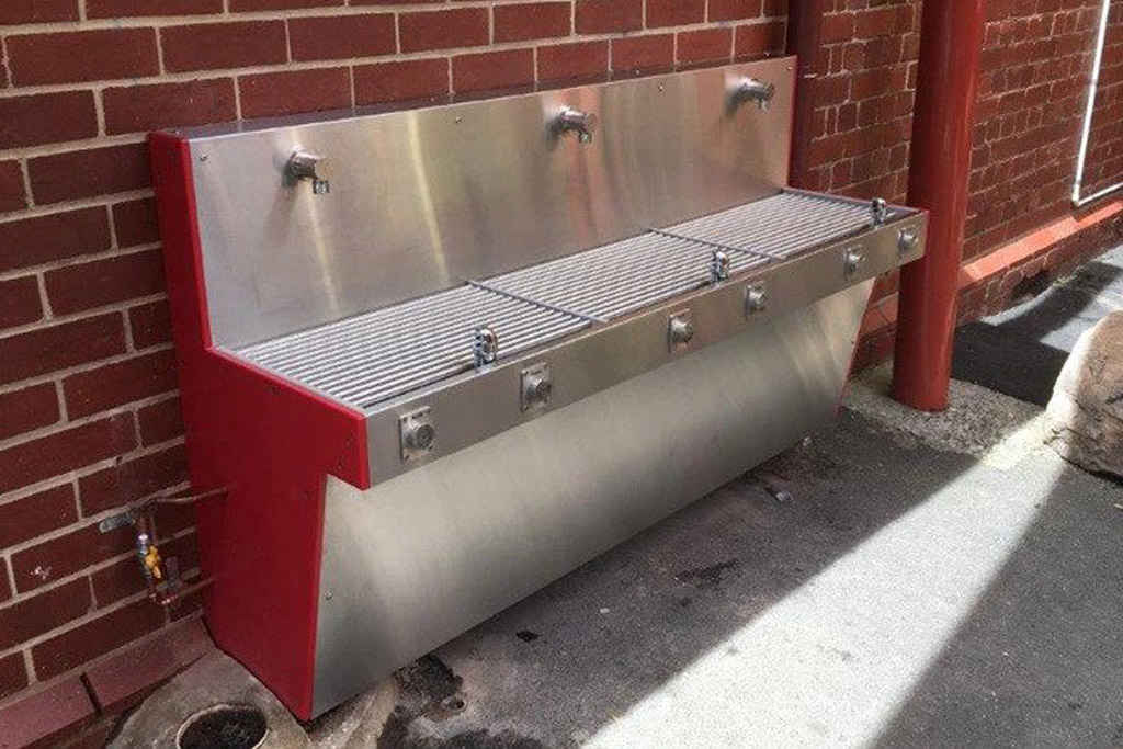 Aquafil Hydrobank Drinking Water Station installed at Preston Primary School, replacing their old drinking troughs