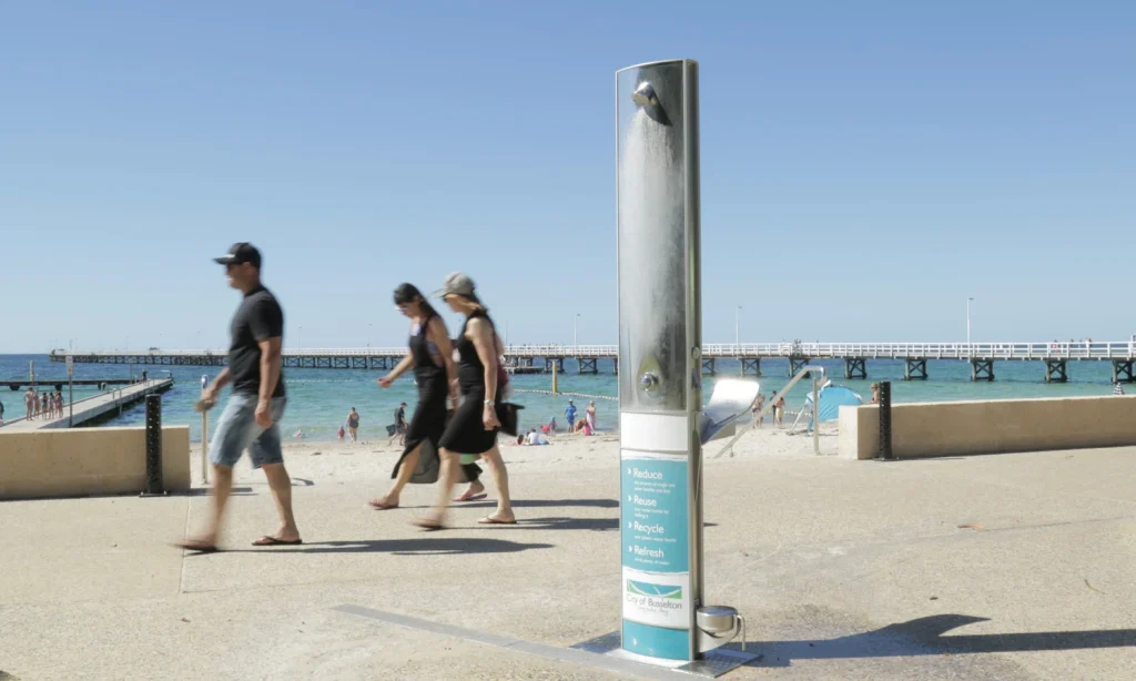 FlexiShower Outdoor Shower with Drinking Fountain featured at City of Busselton Council Beach