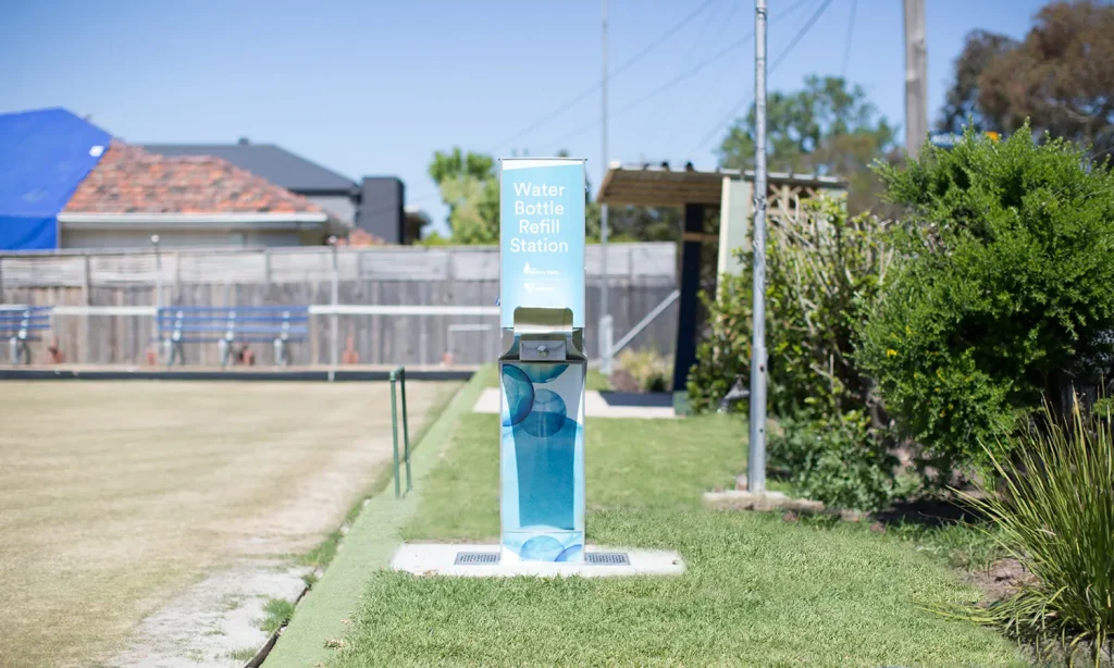 Aquafil FlexiFountain 1500BF Drinking Fountain and Bottle Refill Station installed in Moonee Valley