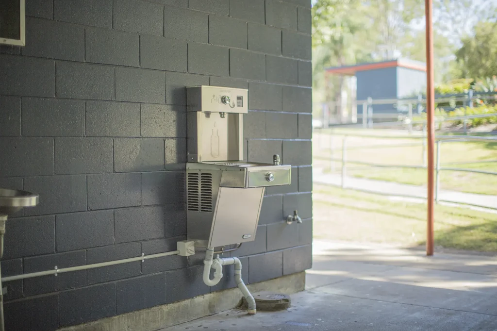 An Elkay EZH2O Vandal-Resistant Drinking Fountain and Bottle Filling Station installed in at NSW Local Health District