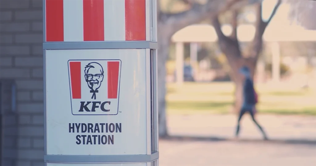 KFC logo on Aquafil Drinking Water Stations installed at Alice Springs Branch