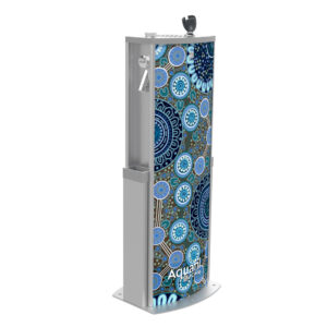 Aquafil Solo Drinking Water Station with Saltwater and the Coastline Blue Water Earth Aboriginal Artwork Template