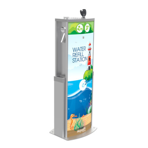 Aquafil Solo Drinking Water Station with Marine Artwork Template