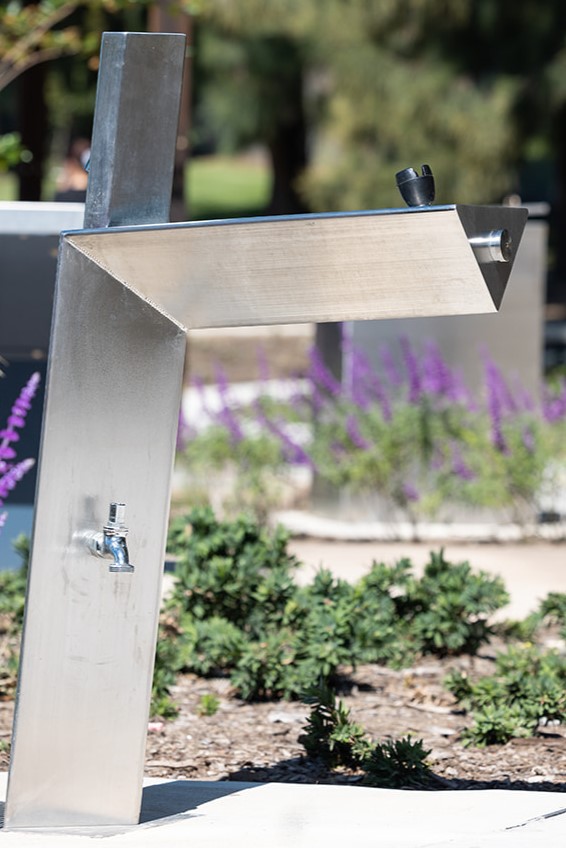 Aquafil Bold Drinking Fountain with Service Tap to Ensures Access for Grounds Maintenance