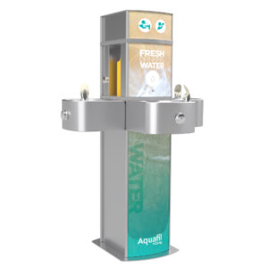 Aquafil Pulse School Drinking Fountain and Water Bottle Refilling Stations in Surf Artwork Template