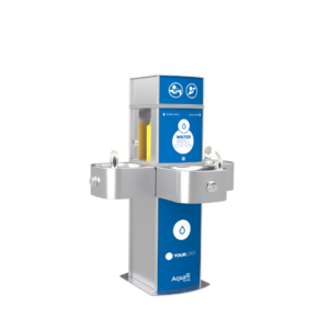 Aquafil Pulse Junior 1200BFFF Triple Drinking Fountain and Bottle Refill Station in a Basix Artwork Template