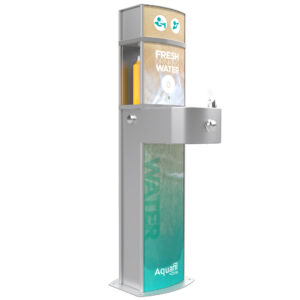Aquafil Pulse Senior 1400BF Semi Portable Drinking Fountain and Water Bottle Refilling Station in Surf Artwork Template