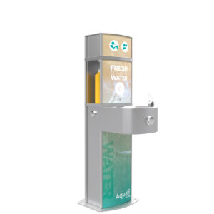 Aquafil Pulse Junior 1200BF Drinking Fountain and Water Refilling Station in Surf Artwork Template