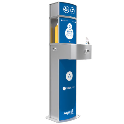Aquafil Pulse Senior 1400BF Semi Portable Drinking Fountain and Water Bottle Refilling Station in Basix Artwork Template
