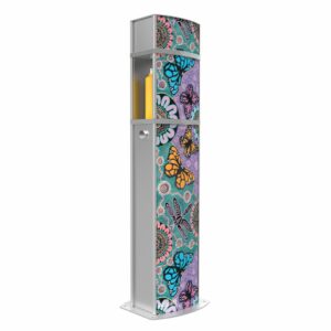 Aquafil Pulse 1400B Drinking Fountain and Water Bottle Refilling Station with Aboriginal Art Butterflies Template