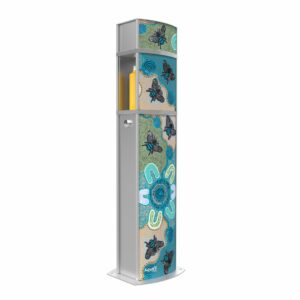 Aquafil Pulse 1400B Drinking Fountain and Water Bottle Refilling Station with Aboriginal Art Native Bees Template